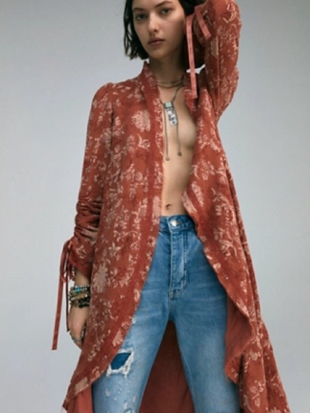 Free People Lara Doublecloth Duster Size M